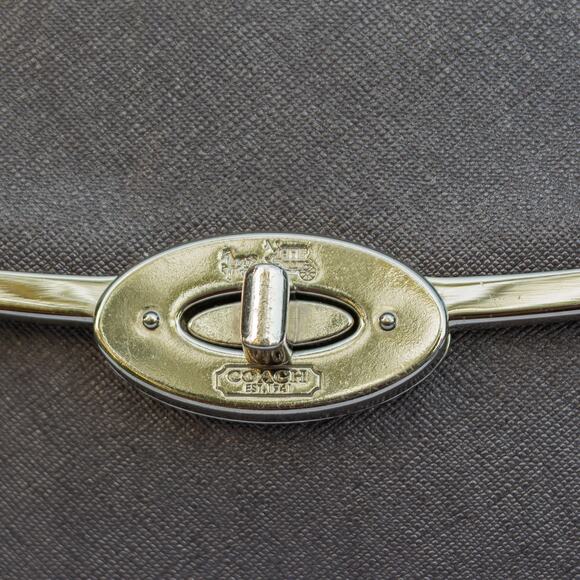 COACH 26274  Madison Small Sadie Flap Gray Saffiano Leather Satchel - Picture 4 of 7